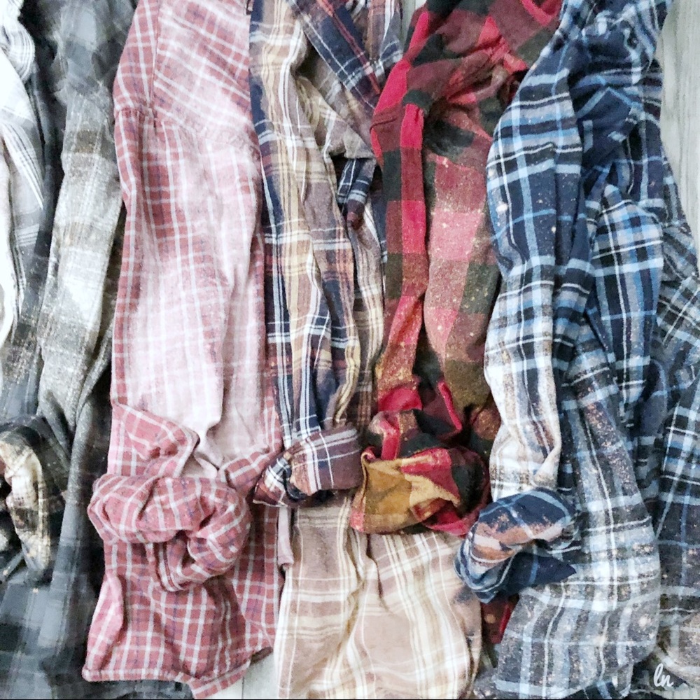 Oversized Bleached Flannels, Vintage Flannels Fall